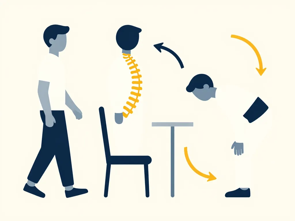 schéma peut-on marcher avec un tassement de vertèbre postures et gestes adaptés