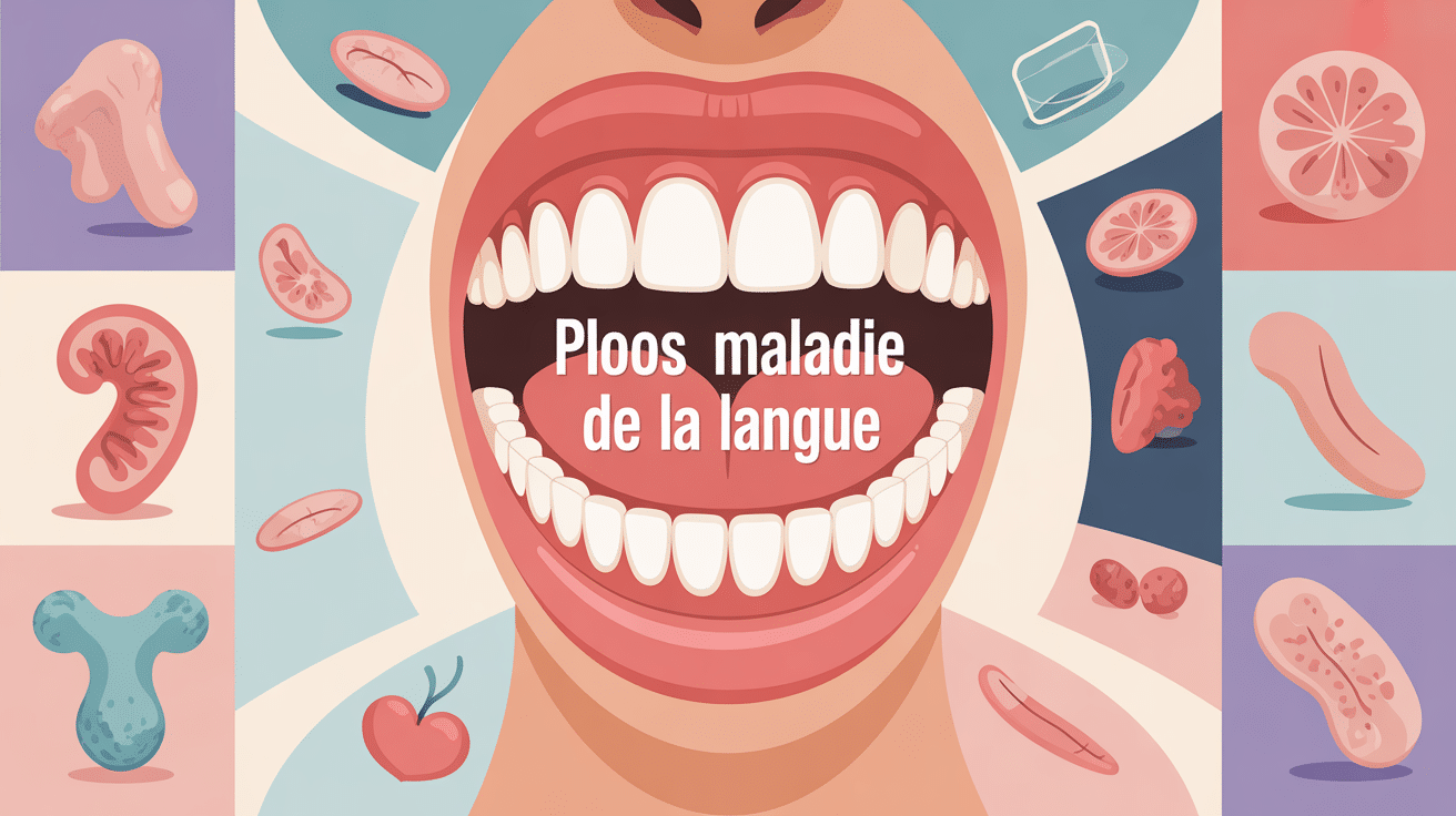 Photo de maladie de la langue illustration centrale