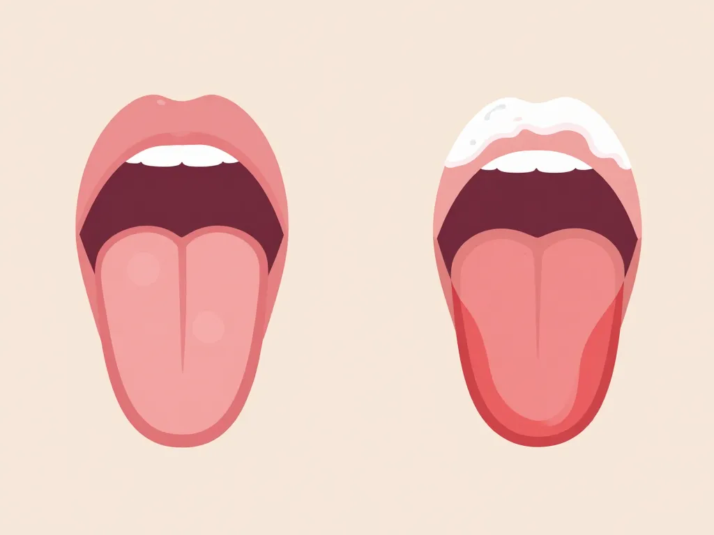 Photo de maladie de la langue langue normale et langue malade