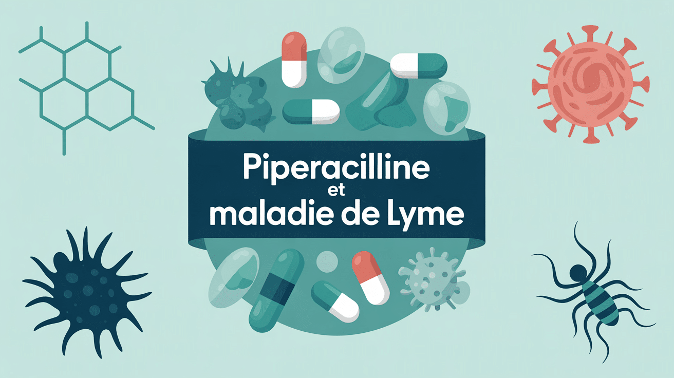illustration piperacilline lyme antibiotique et tique