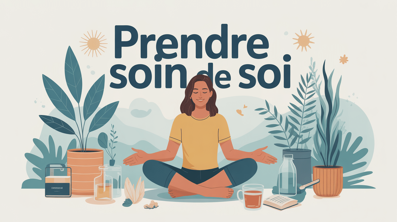 Illustration prends soin de toi ambiance bien-être moderne