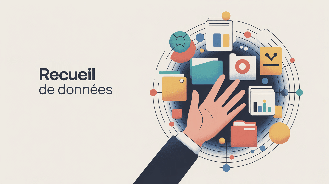 recueil de données main collecte informations symboles