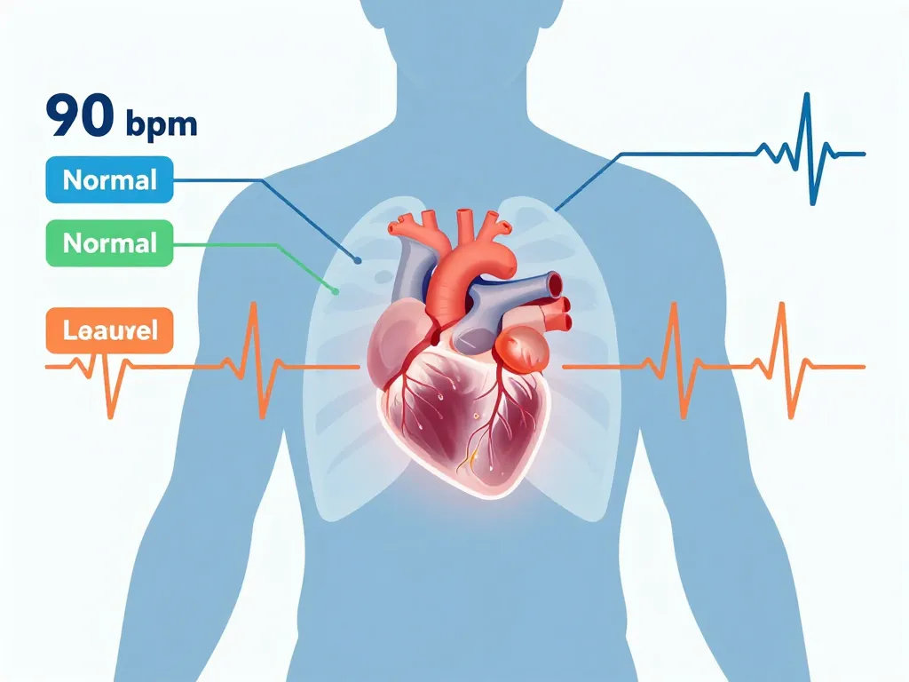 Comprendre rythme cardiaque 90 au repos infographie
