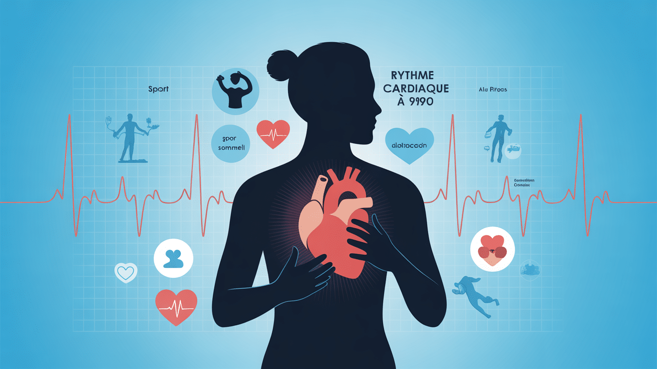 Santé cardiaque avec rythme cardiaque 90 au repos illustration bien-être
