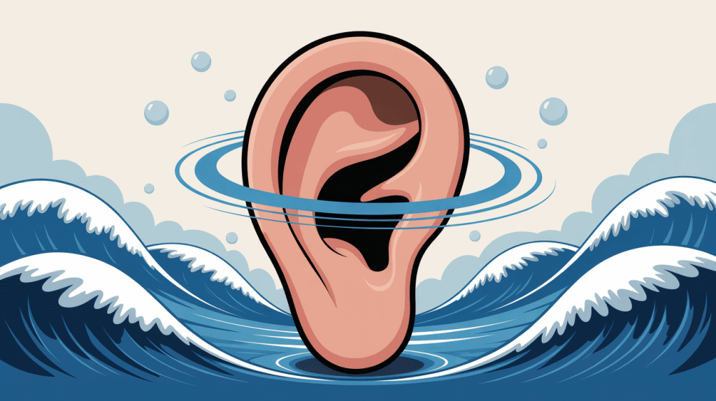illustration yoyo oreille avec vagues pression