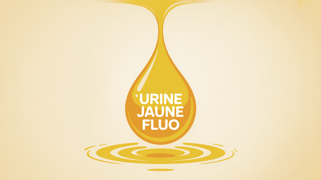 Illustration urine jaune fluo goutte lumineuse salle de bain