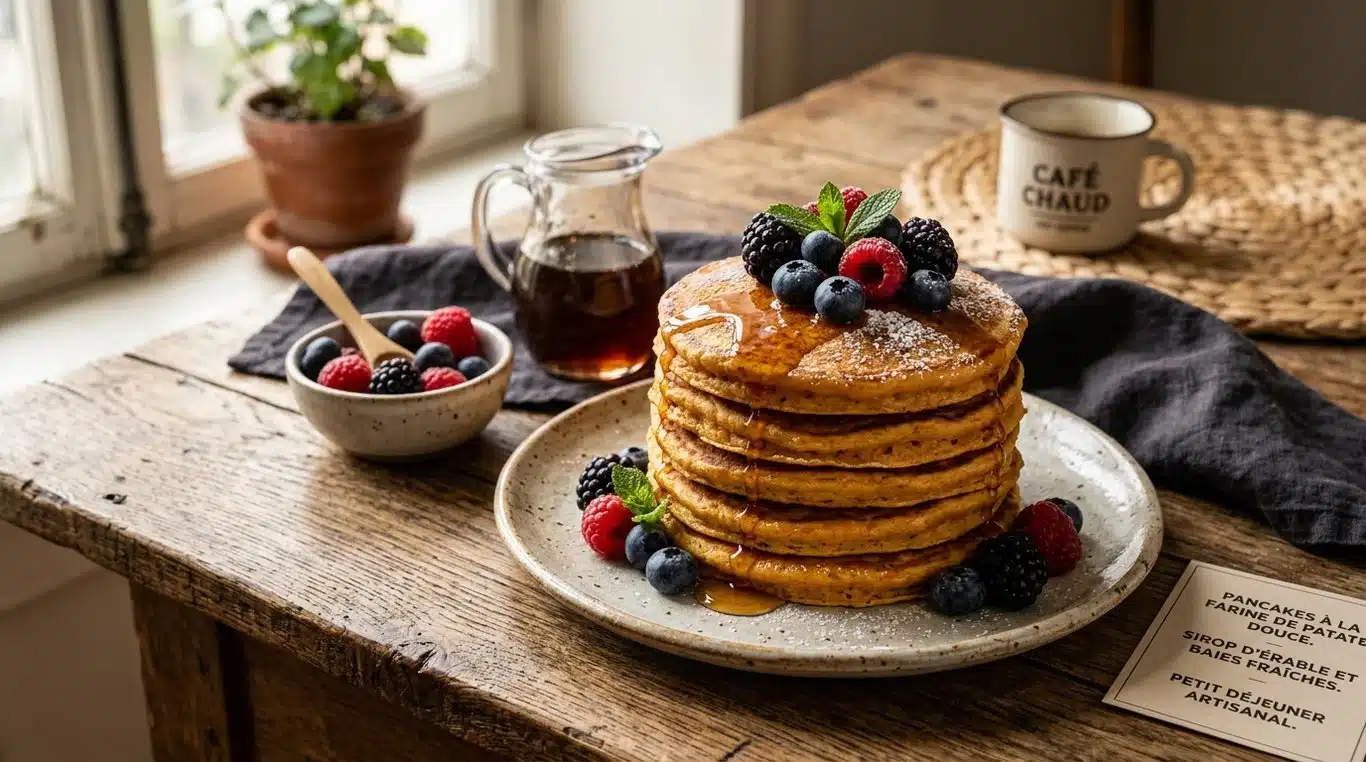Pancakes énergétiques à la farine de patate douce