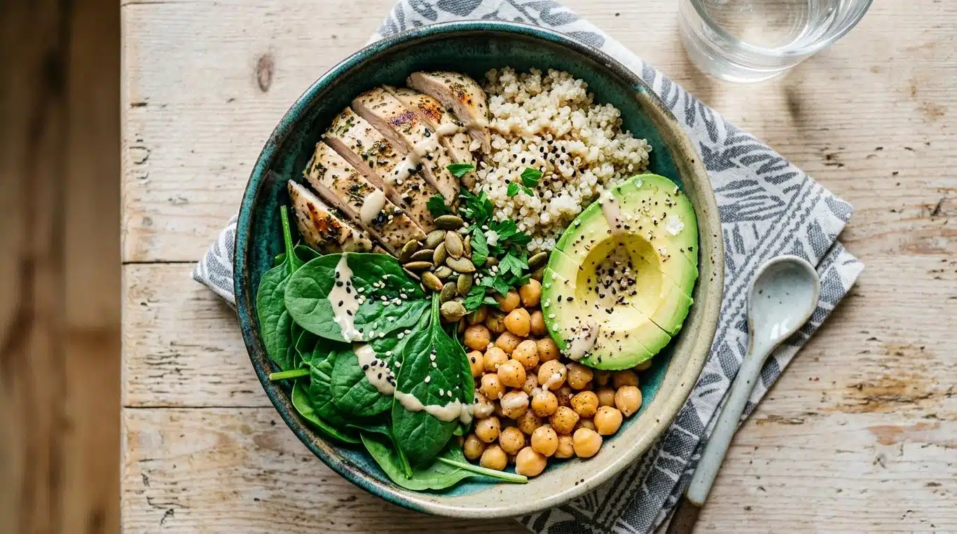 Exemple de repas équilibré : Buddha Bowl riche en protéines
