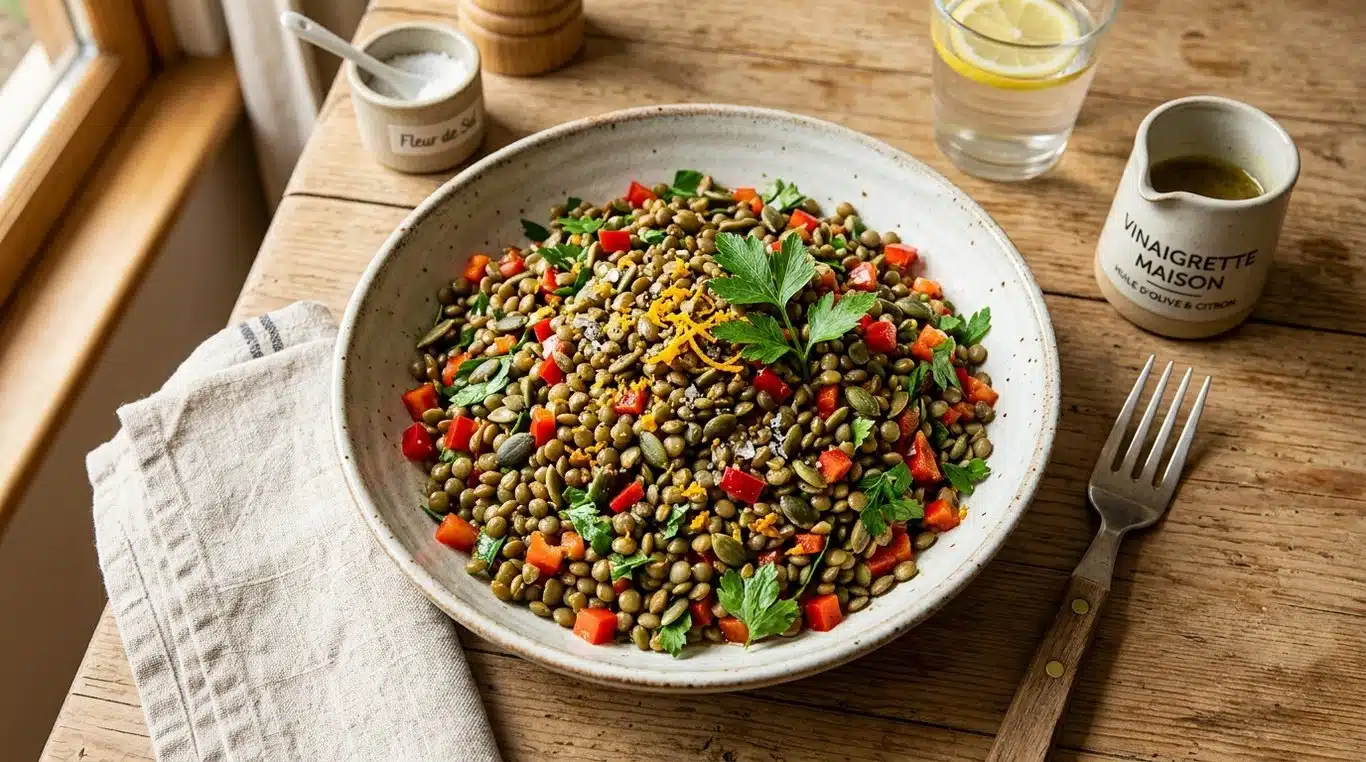 Salade de lentilles Boost-Fer au persil et agrumes