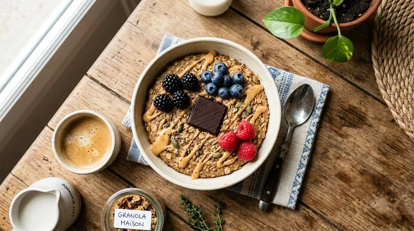 Bowlcake healthy à l'avoine et beurre de cacahuète