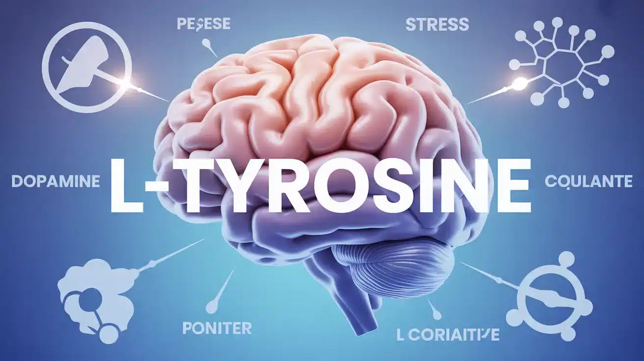 Illustration vectorielle L-tyrosine cerveau dopamine stress