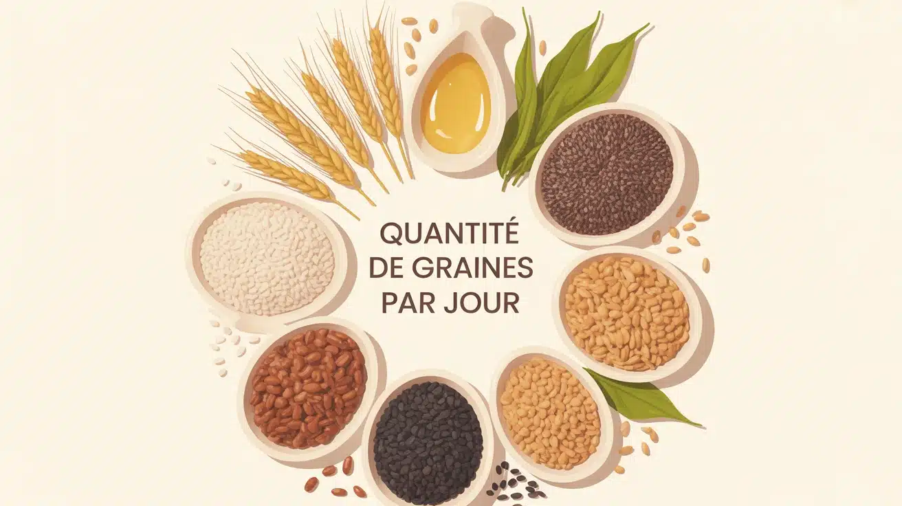 illustration moderne de quantité de graines par jour avec assortiment de graines colorées
