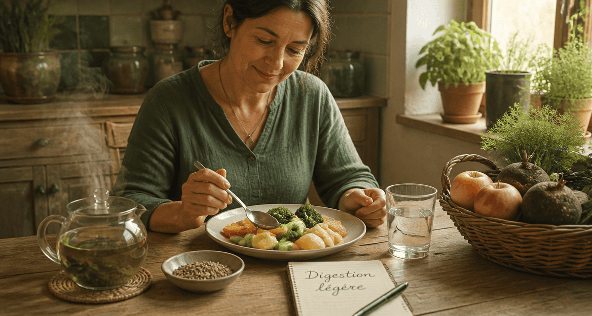 aide pour la digestion repas sain plantes