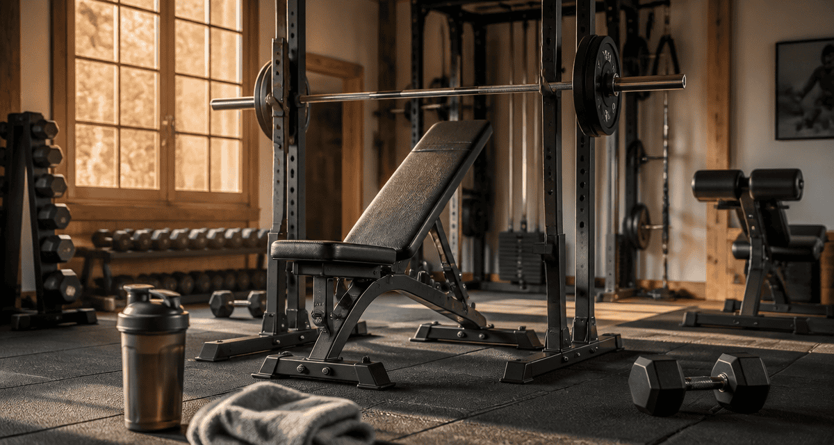 Banc et accessoires pour musculation à domicile