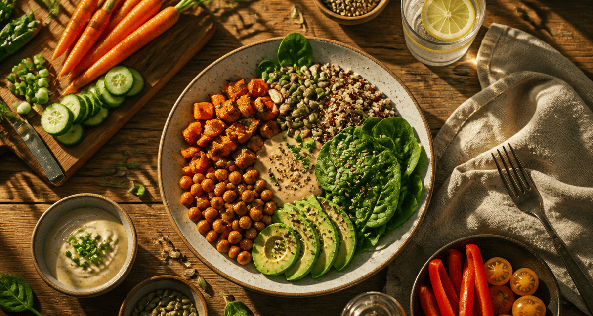 Nourriture healthy assiette Buddha bowl colorée
