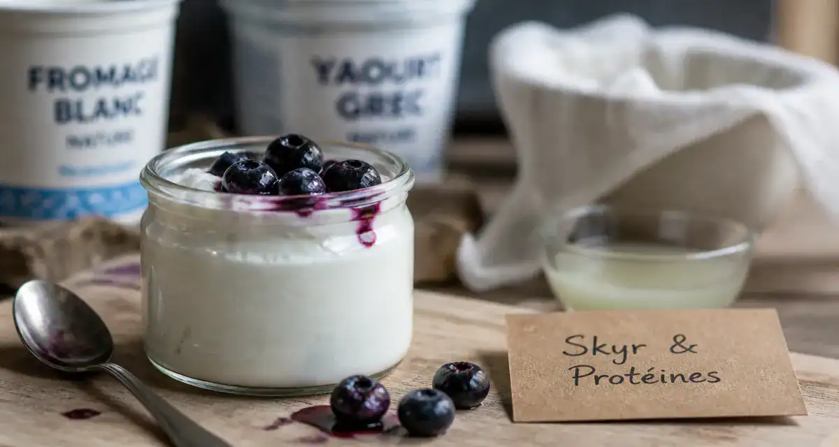 C est quoi le skyr ? pot de skyr nature aux myrtilles