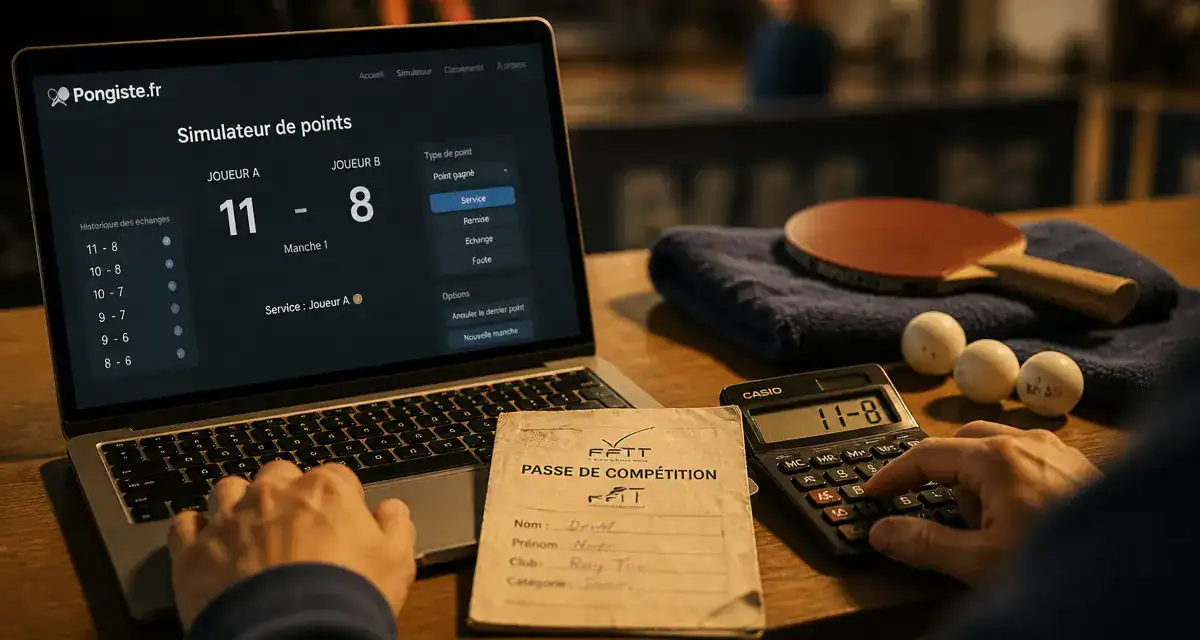 Pongiste fr : calculateur de points FFTT sur ordinateur de club
