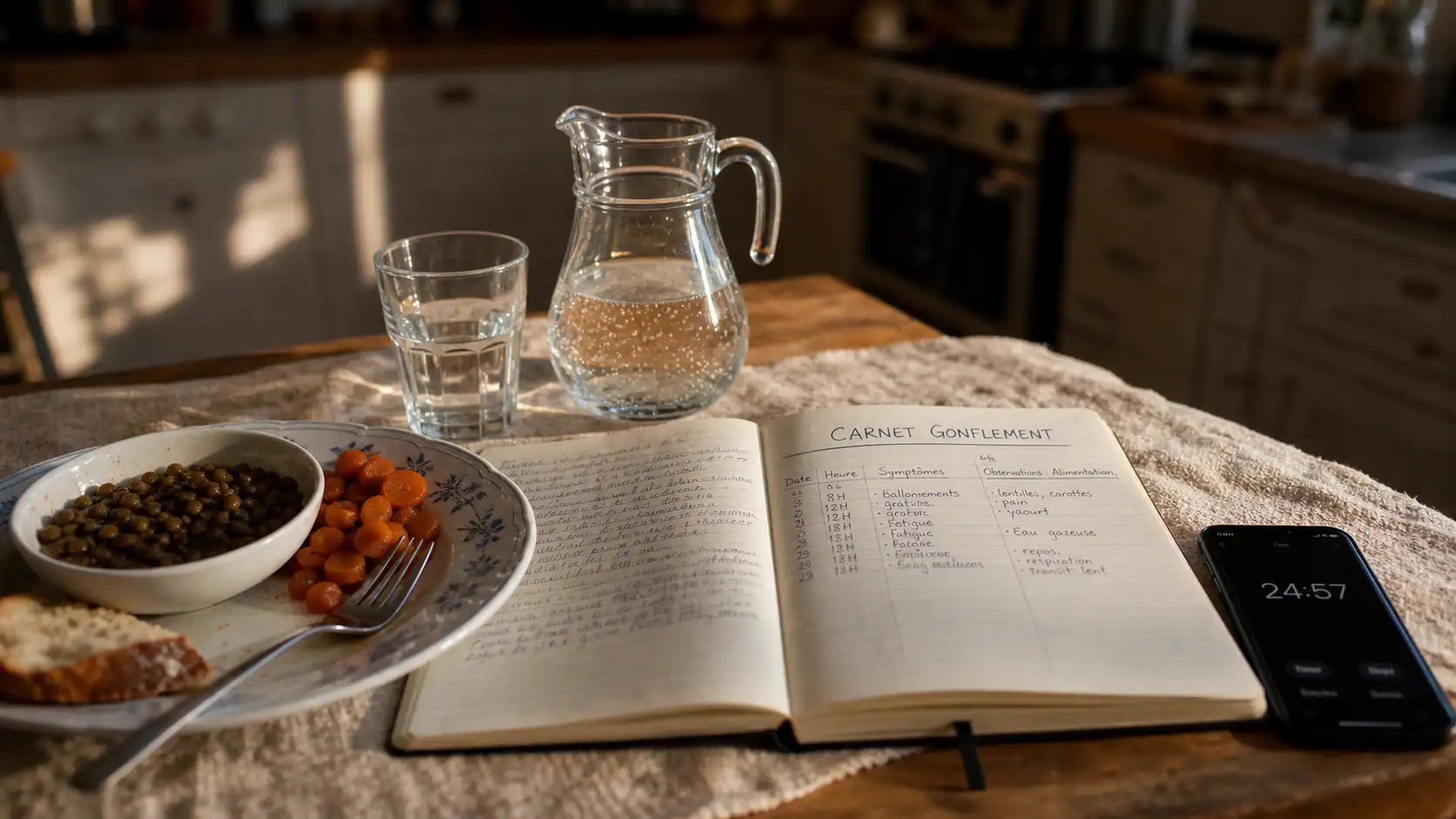 Aliments qui font gonfler le ventre : fibres, lactose et eau gazeuse après le repas