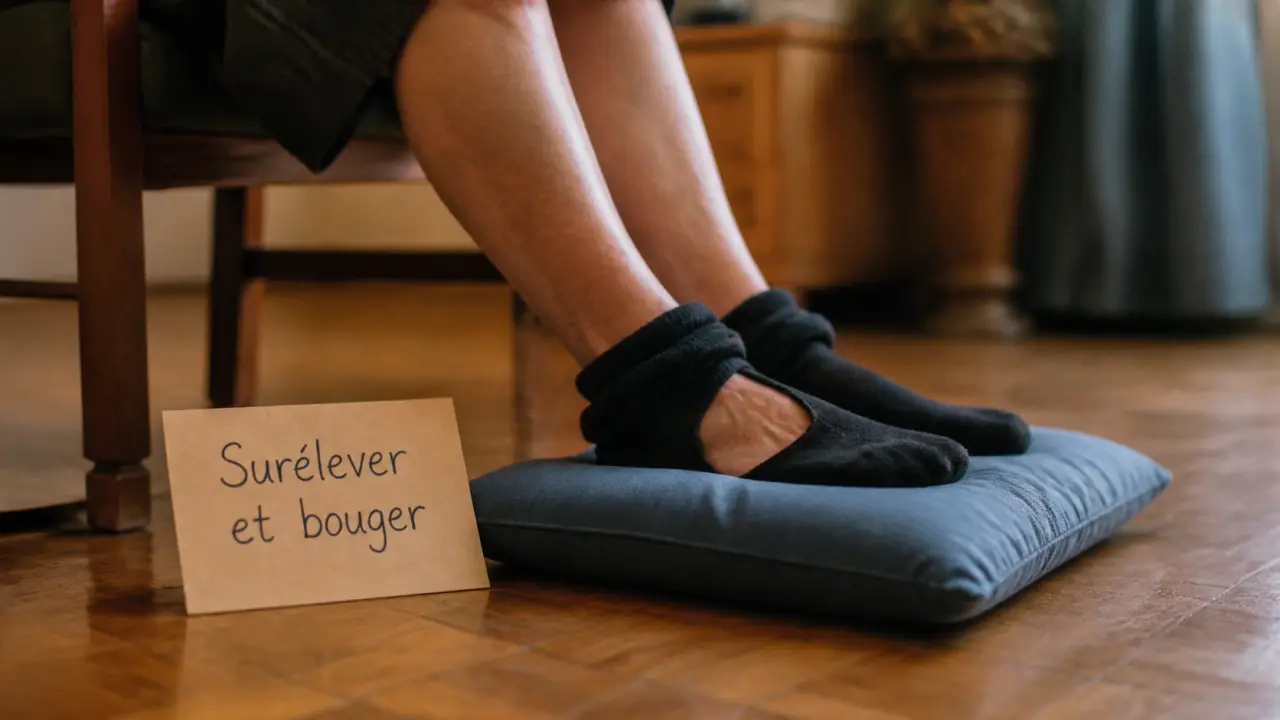 Chevilles enflées chez les personnes âgées : surélever et bouger