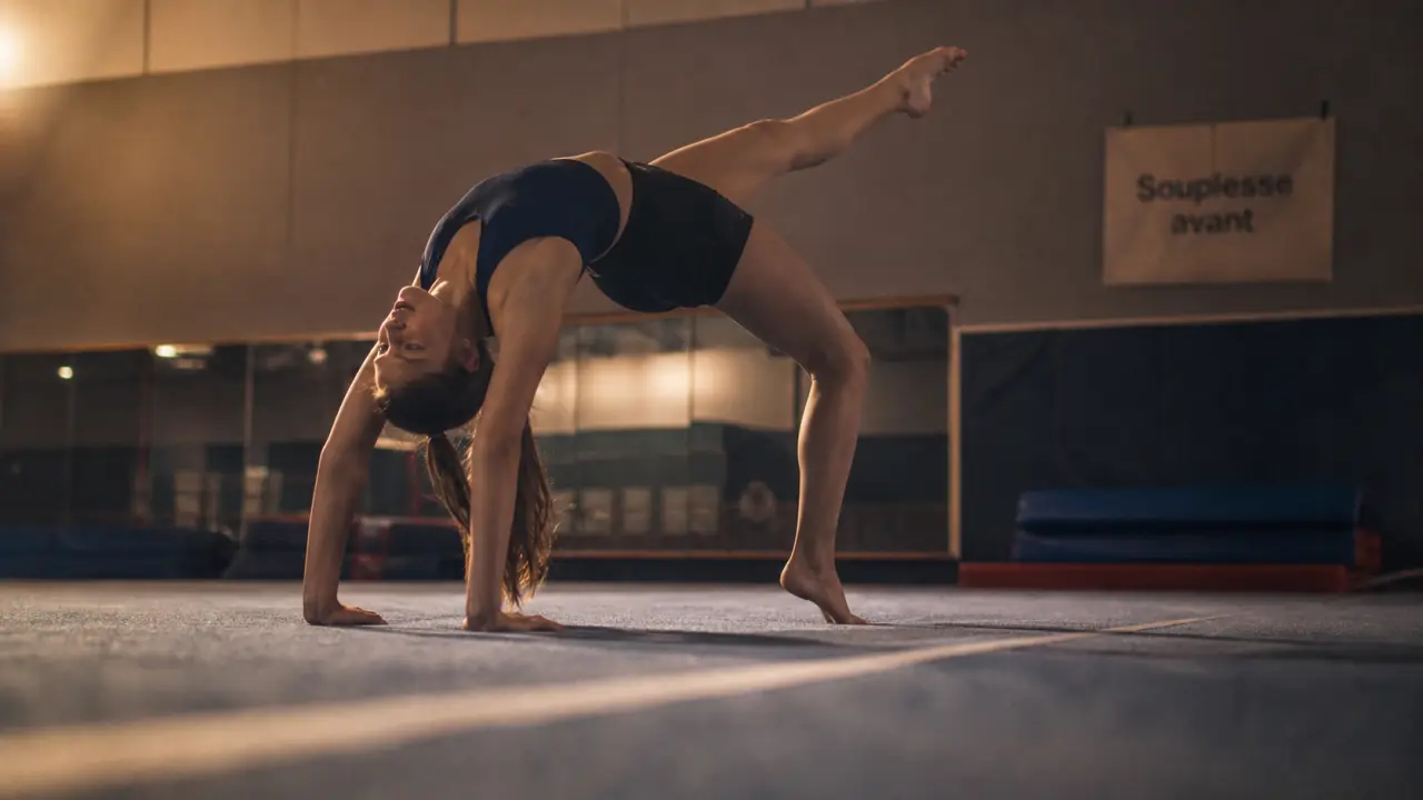 Comment faire la souplesse avant : pose des mains au sol, retour debout en salle de gym