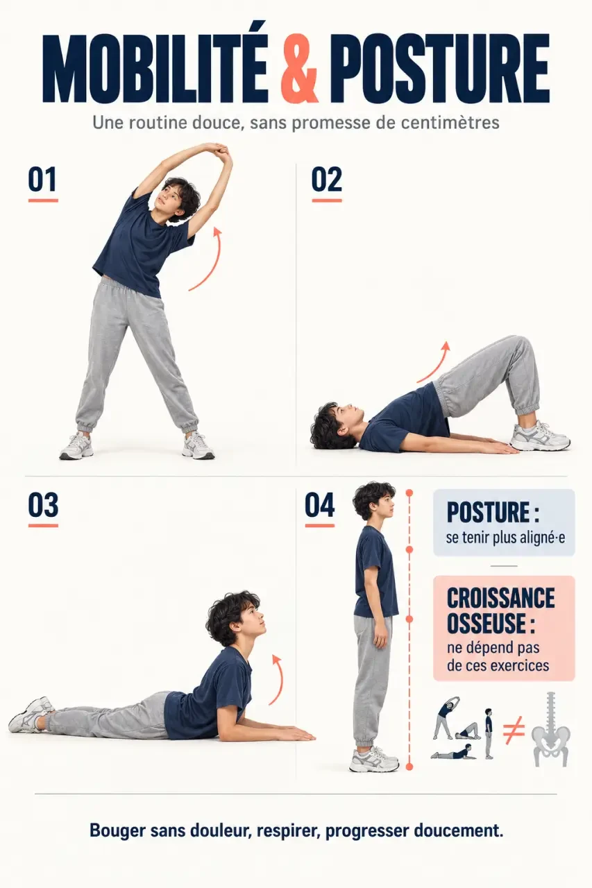 Grandir comment : exercices doux pour améliorer la posture sans augmenter la longueur des os